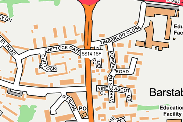 SS14 1SF map - OS OpenMap – Local (Ordnance Survey)