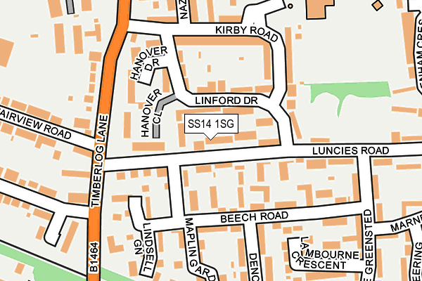 SS14 1SG map - OS OpenMap – Local (Ordnance Survey)