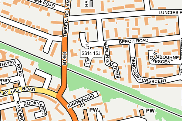 SS14 1SJ map - OS OpenMap – Local (Ordnance Survey)