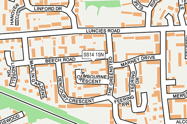 SS14 1SN map - OS OpenMap – Local (Ordnance Survey)