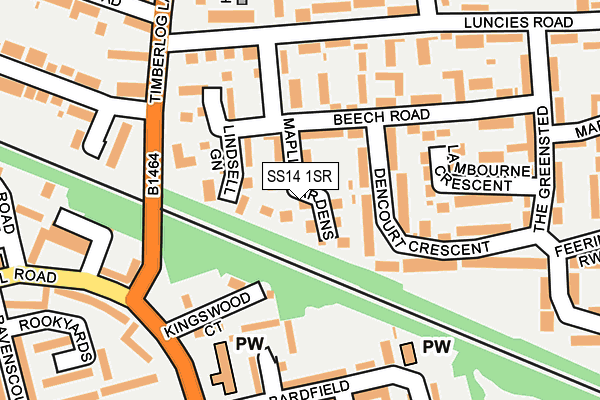 SS14 1SR map - OS OpenMap – Local (Ordnance Survey)