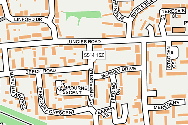 SS14 1SZ map - OS OpenMap – Local (Ordnance Survey)