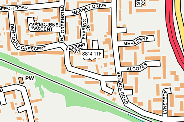 SS14 1TF map - OS OpenMap – Local (Ordnance Survey)