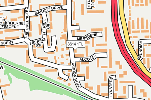 SS14 1TL map - OS OpenMap – Local (Ordnance Survey)