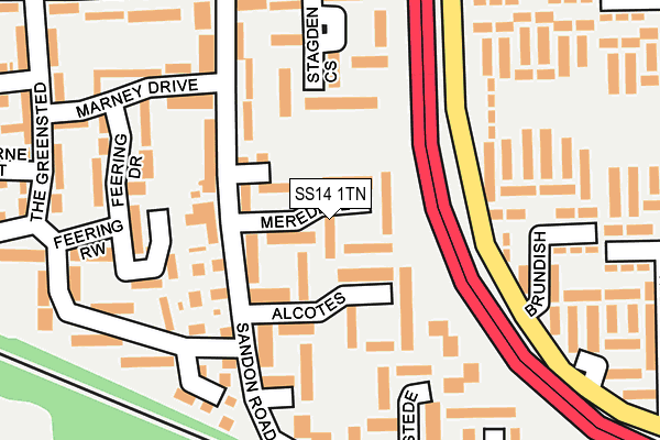 SS14 1TN map - OS OpenMap – Local (Ordnance Survey)