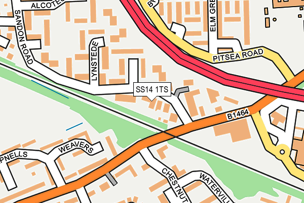 SS14 1TS map - OS OpenMap – Local (Ordnance Survey)