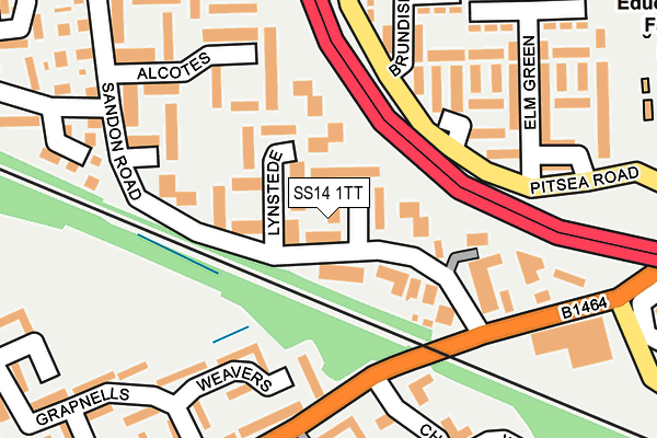 SS14 1TT map - OS OpenMap – Local (Ordnance Survey)