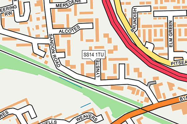 SS14 1TU map - OS OpenMap – Local (Ordnance Survey)
