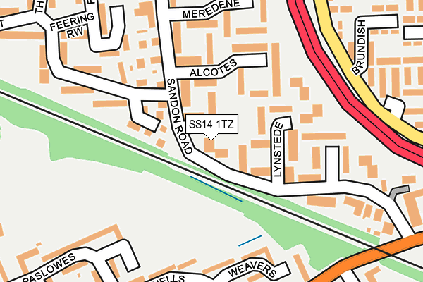 SS14 1TZ map - OS OpenMap – Local (Ordnance Survey)