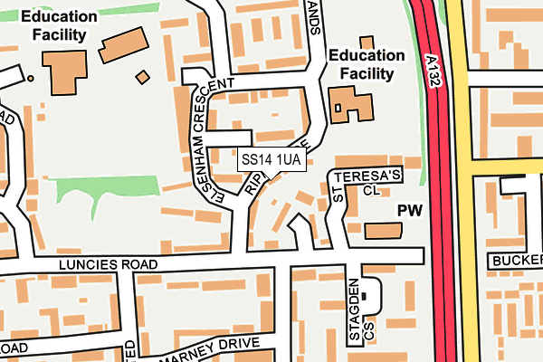 SS14 1UA map - OS OpenMap – Local (Ordnance Survey)