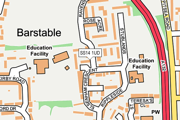 SS14 1UD map - OS OpenMap – Local (Ordnance Survey)