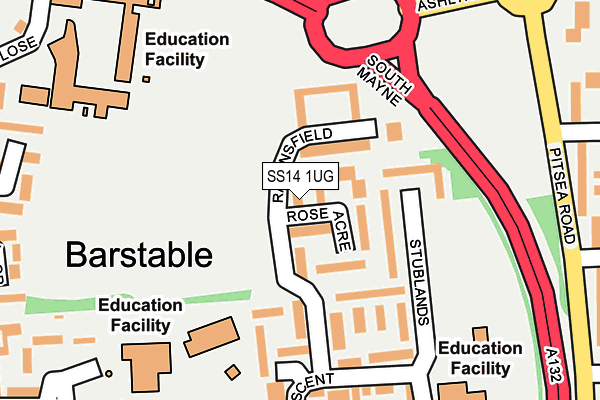 SS14 1UG map - OS OpenMap – Local (Ordnance Survey)