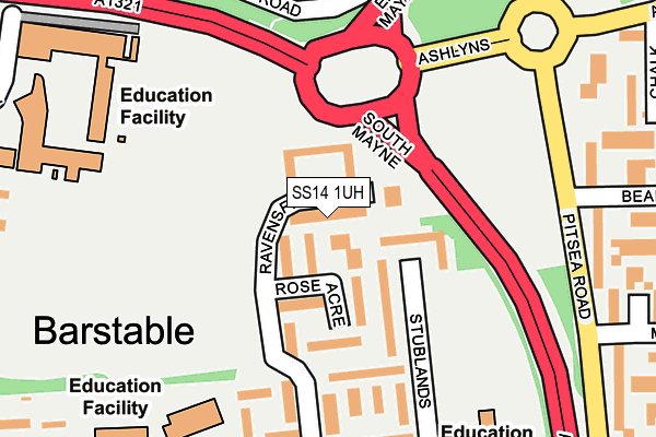 SS14 1UH map - OS OpenMap – Local (Ordnance Survey)