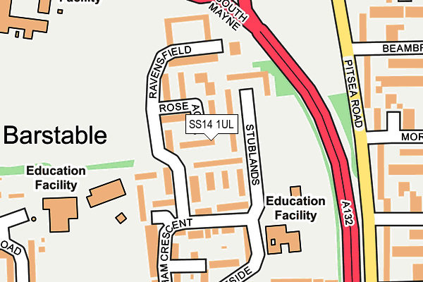 SS14 1UL map - OS OpenMap – Local (Ordnance Survey)