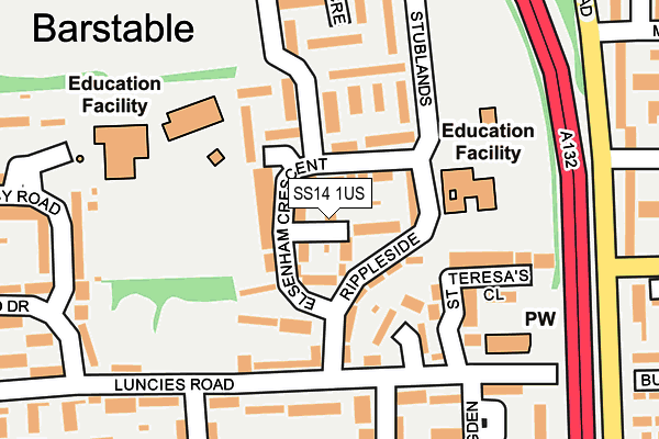 SS14 1US map - OS OpenMap – Local (Ordnance Survey)