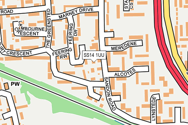 SS14 1UU map - OS OpenMap – Local (Ordnance Survey)