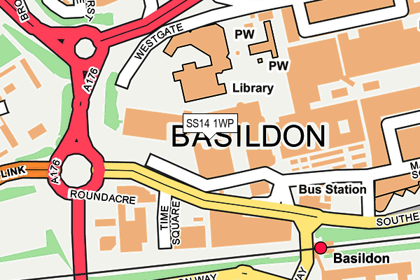 SS14 1WP map - OS OpenMap – Local (Ordnance Survey)