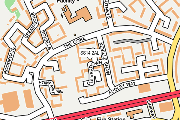 SS14 2AL map - OS OpenMap – Local (Ordnance Survey)