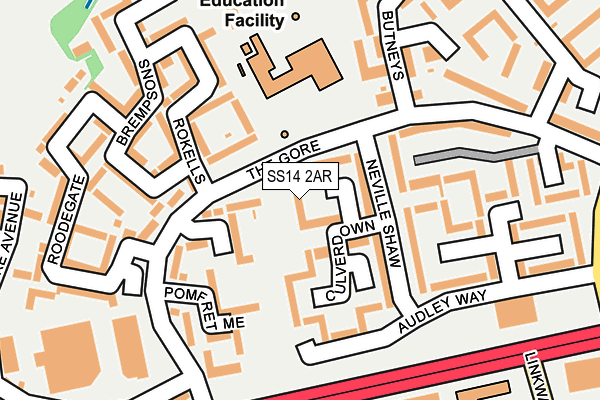 SS14 2AR map - OS OpenMap – Local (Ordnance Survey)