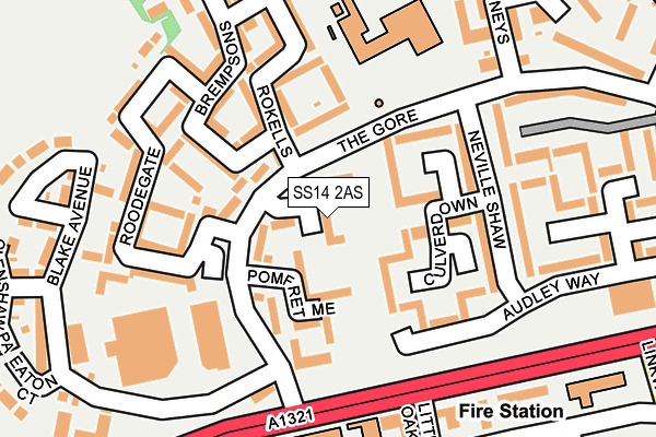 SS14 2AS map - OS OpenMap – Local (Ordnance Survey)