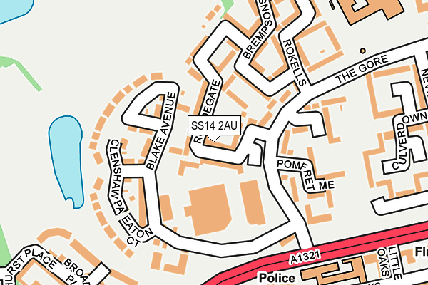 SS14 2AU map - OS OpenMap – Local (Ordnance Survey)