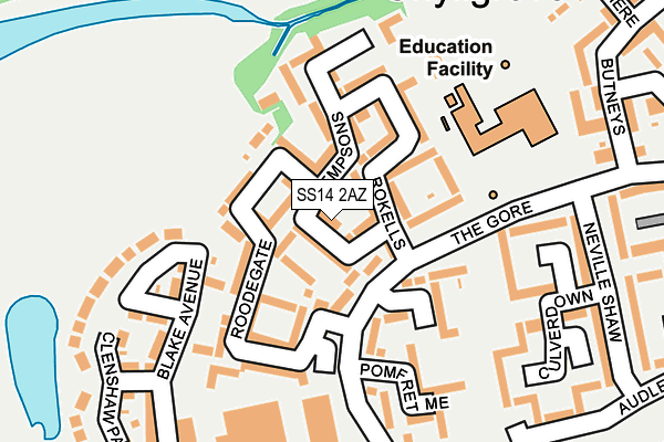 SS14 2AZ map - OS OpenMap – Local (Ordnance Survey)