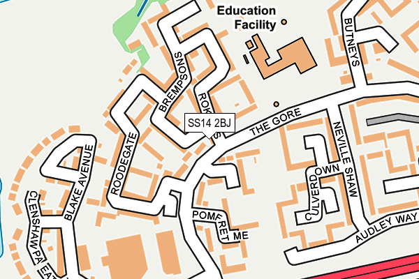 SS14 2BJ map - OS OpenMap – Local (Ordnance Survey)