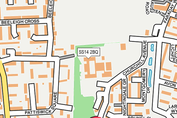SS14 2BQ map - OS OpenMap – Local (Ordnance Survey)