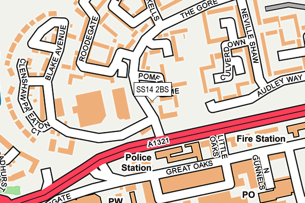 SS14 2BS map - OS OpenMap – Local (Ordnance Survey)