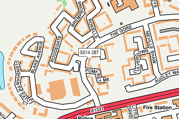 SS14 2BT map - OS OpenMap – Local (Ordnance Survey)