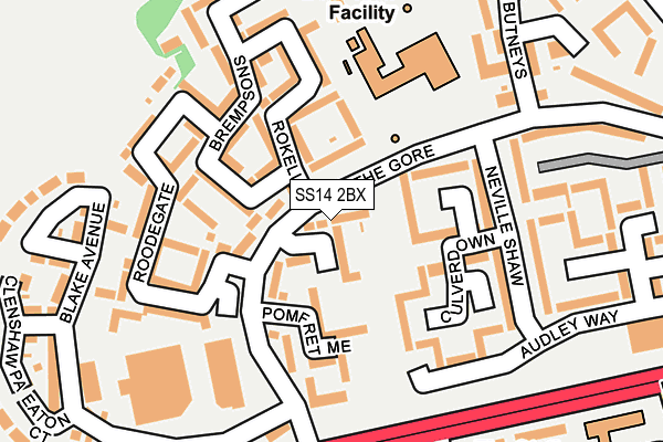 SS14 2BX map - OS OpenMap – Local (Ordnance Survey)