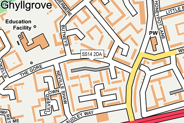 SS14 2DA map - OS OpenMap – Local (Ordnance Survey)