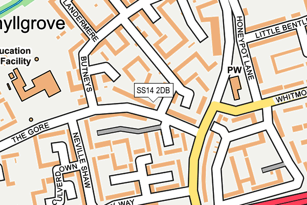 SS14 2DB map - OS OpenMap – Local (Ordnance Survey)