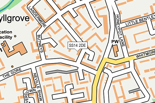 SS14 2DE map - OS OpenMap – Local (Ordnance Survey)