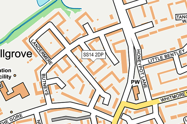 SS14 2DP map - OS OpenMap – Local (Ordnance Survey)