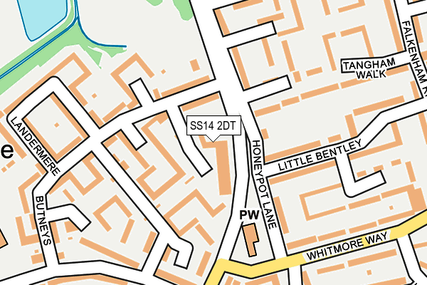 SS14 2DT map - OS OpenMap – Local (Ordnance Survey)