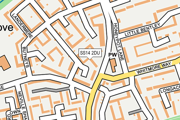 SS14 2DU map - OS OpenMap – Local (Ordnance Survey)