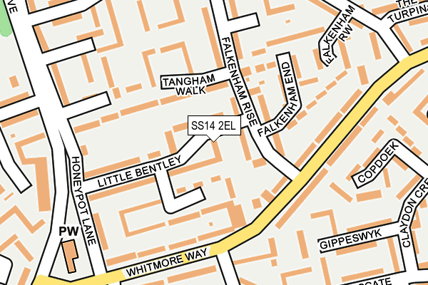 SS14 2EL map - OS OpenMap – Local (Ordnance Survey)