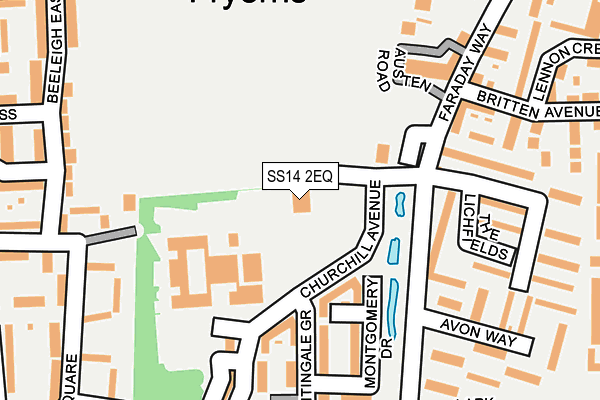 SS14 2EQ map - OS OpenMap – Local (Ordnance Survey)