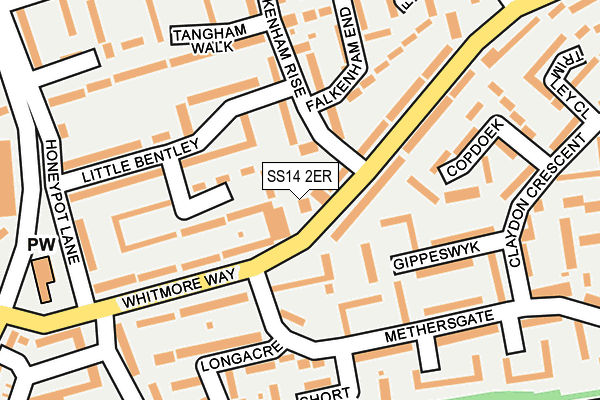 SS14 2ER map - OS OpenMap – Local (Ordnance Survey)