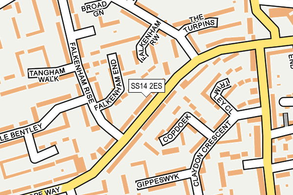 SS14 2ES map - OS OpenMap – Local (Ordnance Survey)