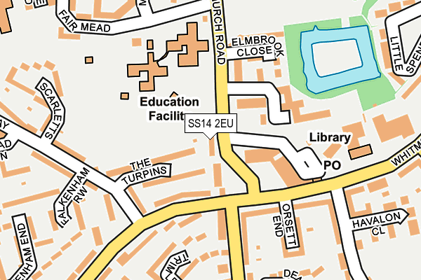 SS14 2EU map - OS OpenMap – Local (Ordnance Survey)