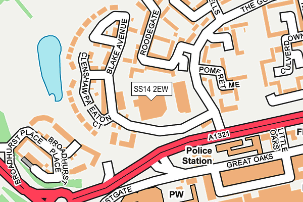 SS14 2EW map - OS OpenMap – Local (Ordnance Survey)