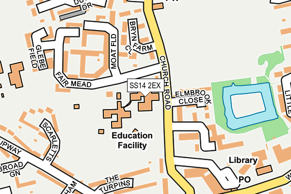 SS14 2EX map - OS OpenMap – Local (Ordnance Survey)
