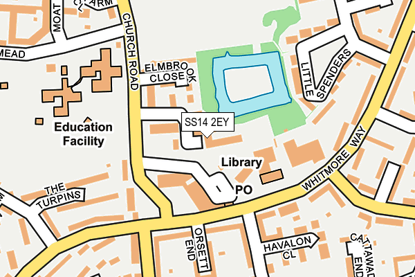 SS14 2EY map - OS OpenMap – Local (Ordnance Survey)
