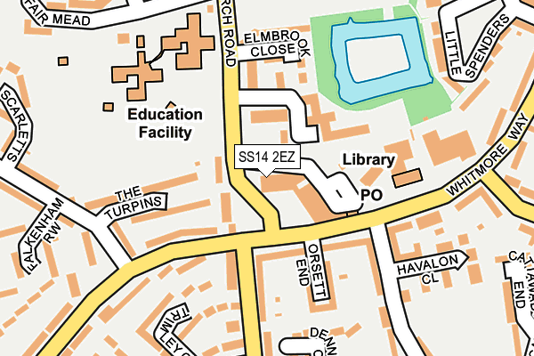 SS14 2EZ map - OS OpenMap – Local (Ordnance Survey)