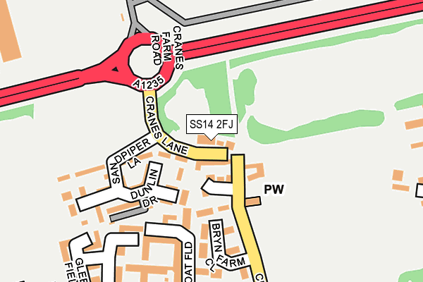 SS14 2FJ map - OS OpenMap – Local (Ordnance Survey)