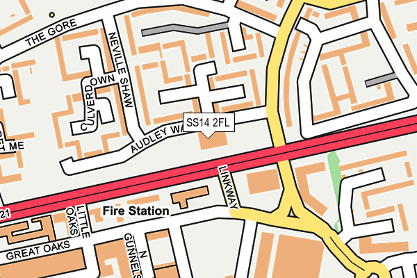 SS14 2FL map - OS OpenMap – Local (Ordnance Survey)