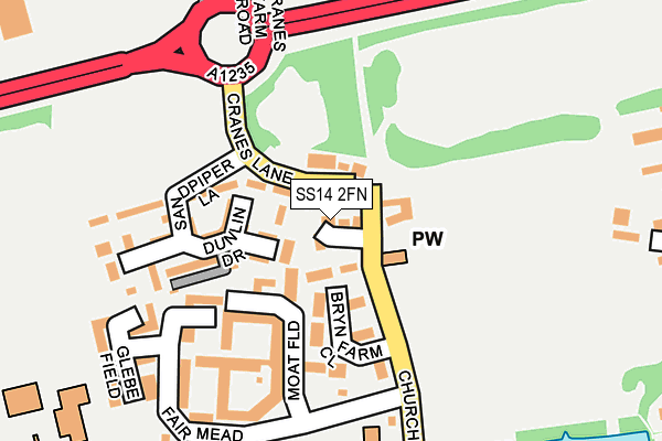 SS14 2FN map - OS OpenMap – Local (Ordnance Survey)