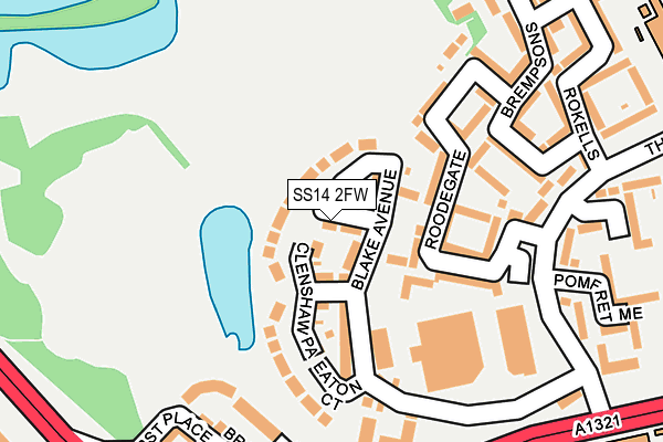 SS14 2FW map - OS OpenMap – Local (Ordnance Survey)